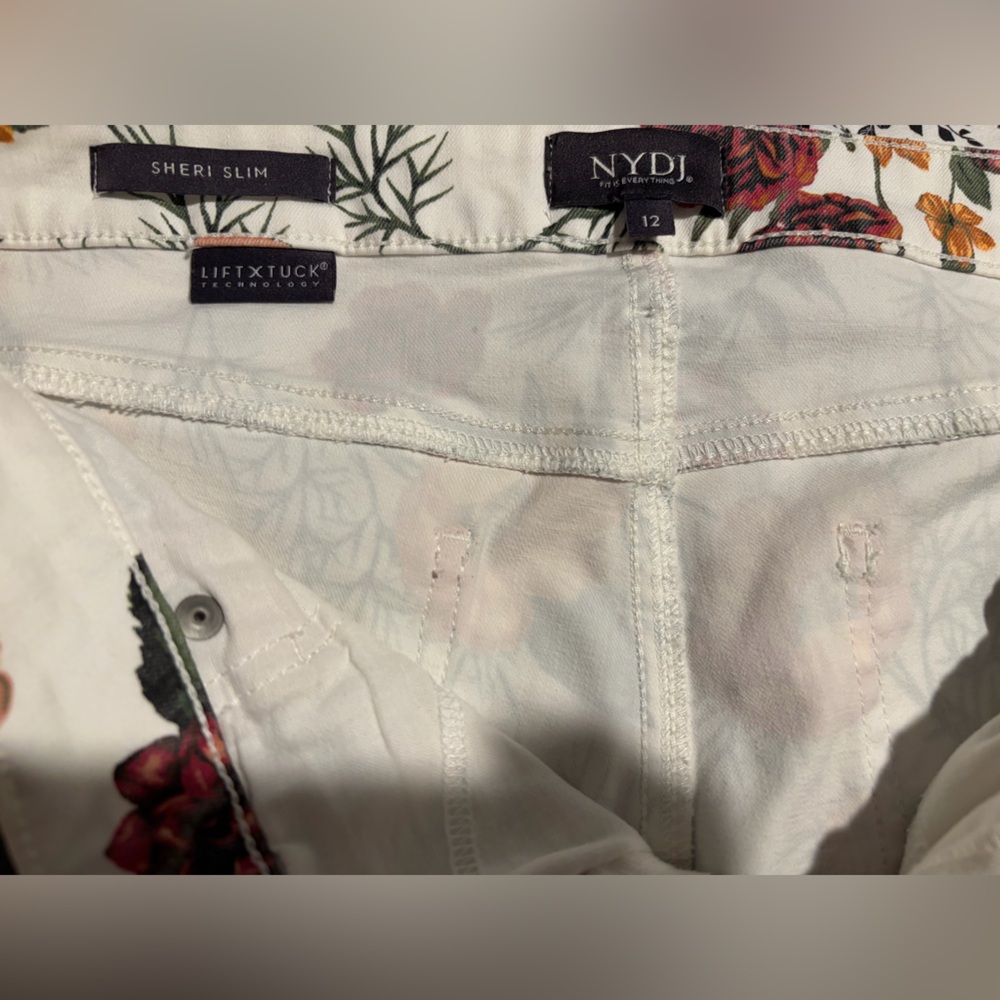 NYDJ Multicolor Floral Print Women’s Skinny Ankle Stretch Jeans Lift x Tuck Sz12 - Picture 6 of 6